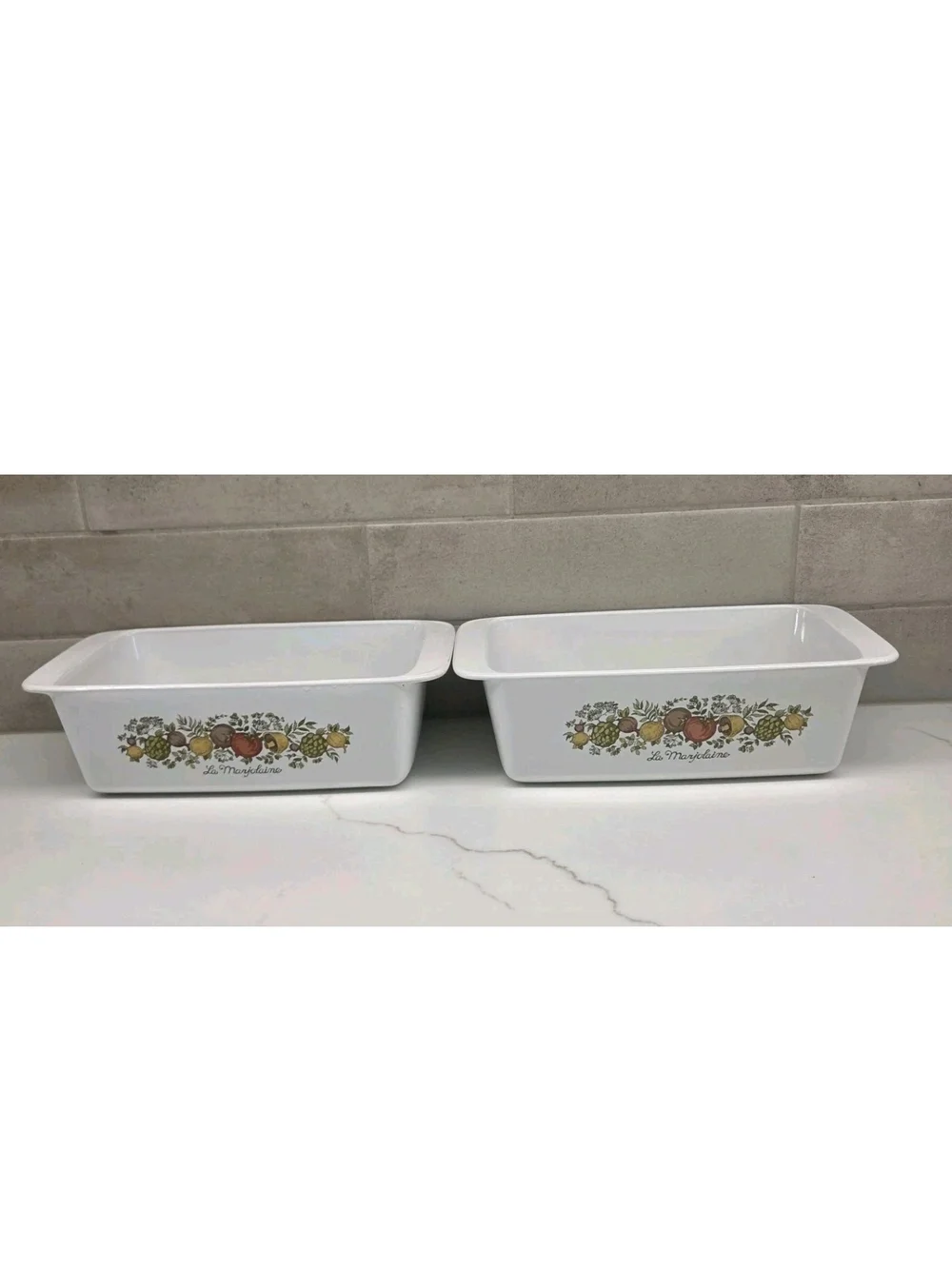 2x Vintage Corning Ware Spice of Life La Marjolaine P-315-B 9x5x3 Bread Loaf Pan